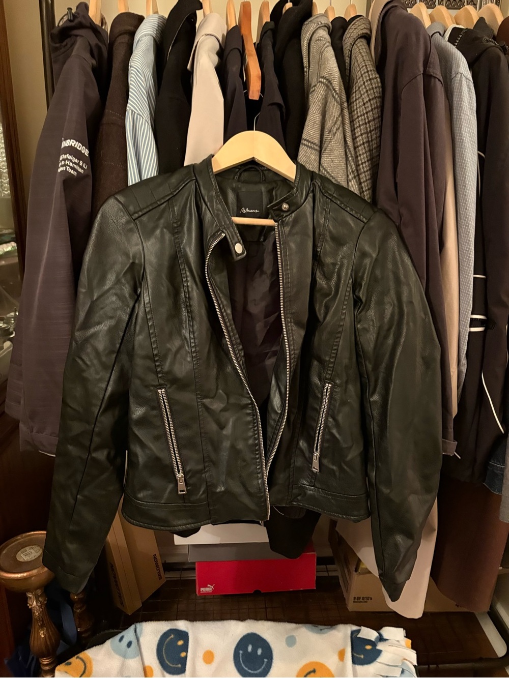 Reitmans Black Faux Leather Moto-Style Jacket - Picture 2 of 4